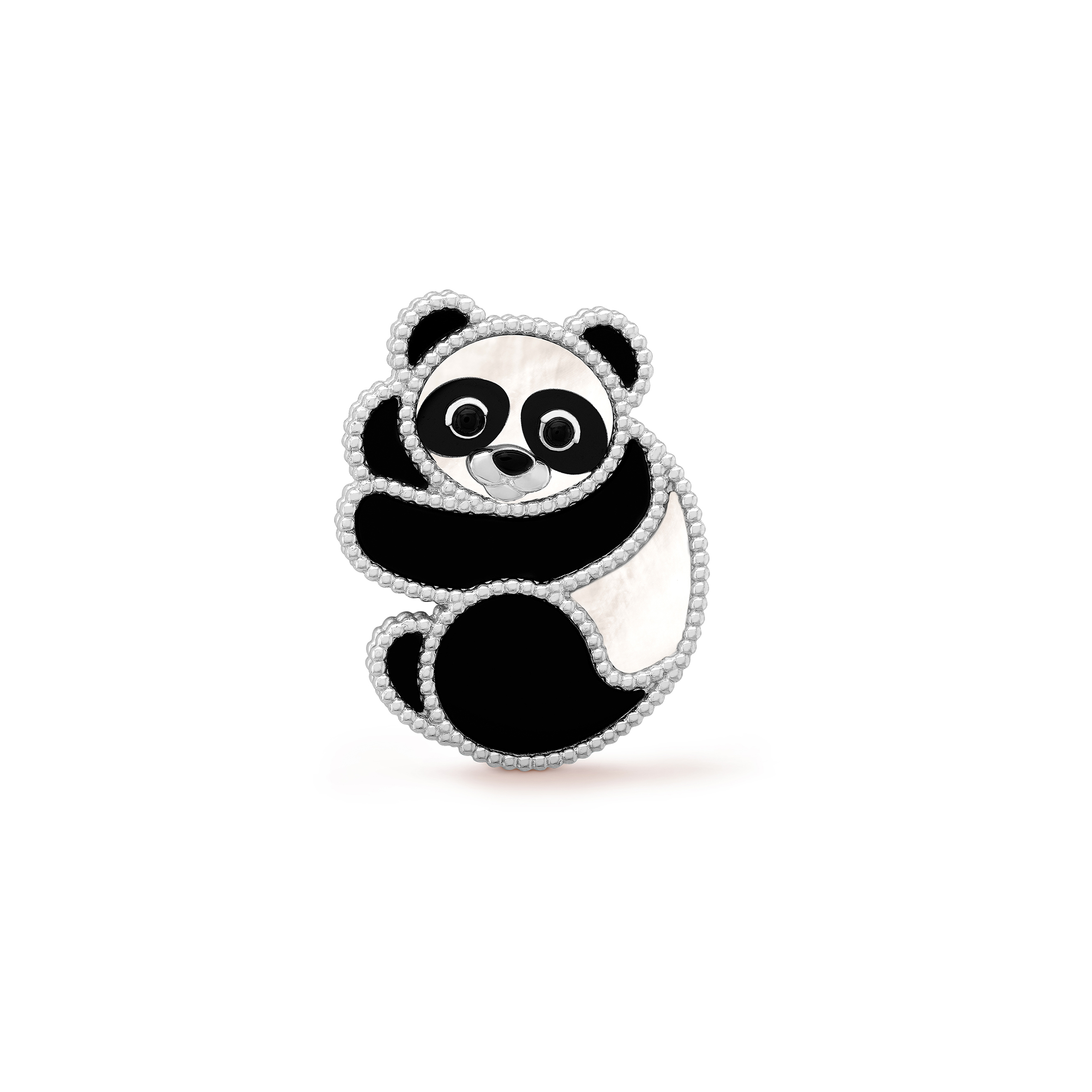 VAN CLEEF ARPELS LUCKY ANIMALS PANDA CLIP - WHITE GOLD, MOTHER-OF-PEARL, ONYX  VCARP5LI00